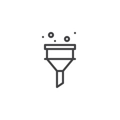 Funnel filter outline icon. linear style sign for mobile concept and web design. Filter for filtering fluid simple line vector icon. Symbol, logo illustration