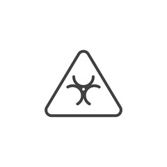 Biohazard outline icon. linear style sign for mobile concept and web design. Infection sign simple line vector icon. Symbol, logo illustration. Pixel perfect vector graphics