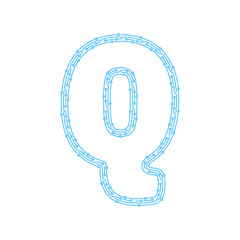 Q Circuit Letter Logo Icon Design