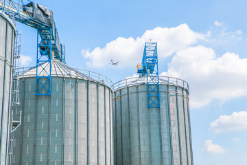 Industrial view at oil refinery plant form industry zone