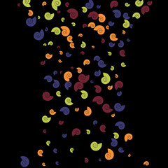 Vector Confetti Background Pattern. Element of design. Color spirals on a black background