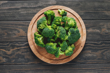 Healthy eating broccoli on a blackboard