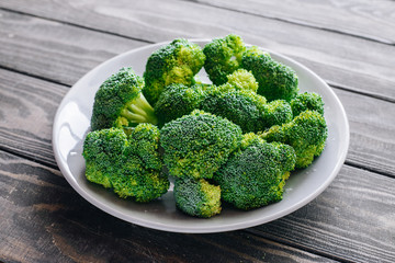 Healthy eating broccoli on a plate