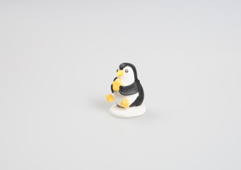 cake decoration or homemade "penguin" cake decoration.