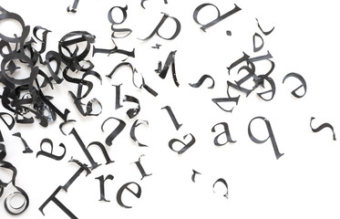 Plastic letters removed from a wall