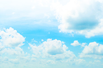 Naklejka na ściany i meble Blue sky and White cloud: clear blue sky with plain white cloud