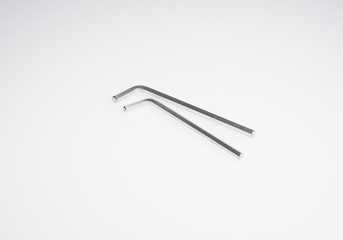 Allen key or Allen wrench key set on a background.
