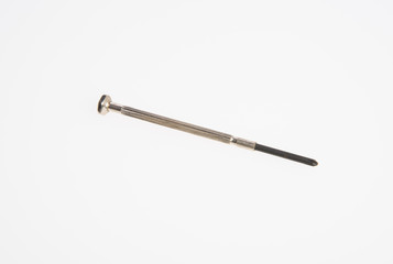 screwdrivers or metal small screwdrivers on background.