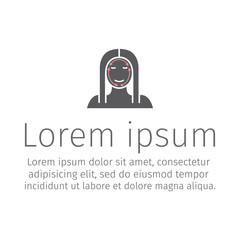 Cosmetic surgery icon. Woman face. Vector illustration