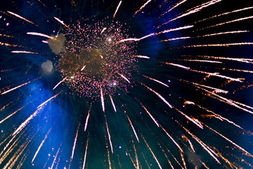The explosion of fireworks. For background and design