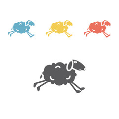 Sheep flat icon Vector illustration