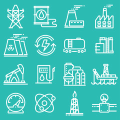 Simple set of industry power related vector icons