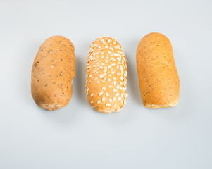 Bun or Hot dog bun on the background.