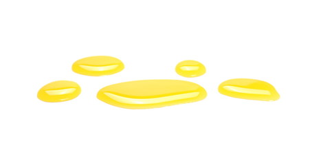 Puddle of orange juice isolated on white background, clipping path