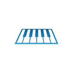 Piano music logo and icon design template