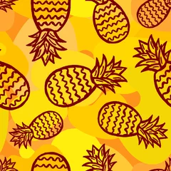 Rolgordijnen pineapple seamless background © vitalka_ka