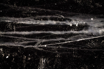 background pattern of frozen ice in the river