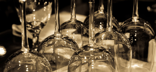 Artistic photo of wine glasses