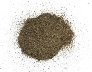 Pile of black pepper isolated on white background