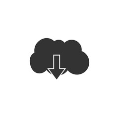 Cloud download icon. Vector illustration. Flat design.
