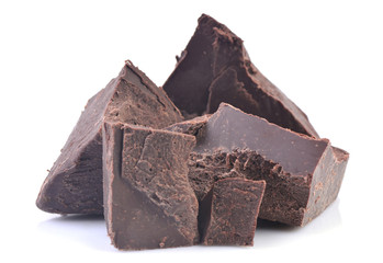 Chocolate on a white background