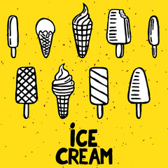 set with ice cream