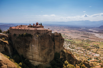 Fototapeta na wymiar The Meteora Monastery of St. Stephen in Trikala region. Greece