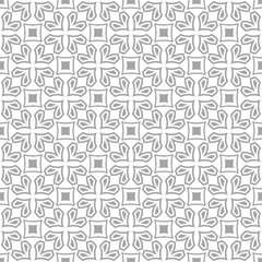 Gray geometric ornament on white background. Seamless pattern
