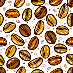 seamless pattern with coffee beans