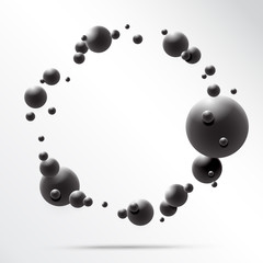 Abstract 3D Sphere design. 3d molecules concept, Atoms. on white background.