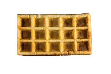 Belgian waffle isolated on white background