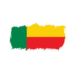 Obraz premium Benin flag, vector illustration