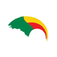 Benin flag, vector illustration