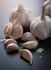 Garlic on a black slate