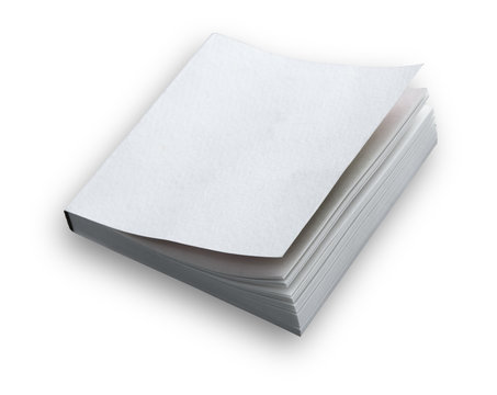 Blank note book on white background