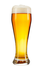 glass of beer isolated on white background.