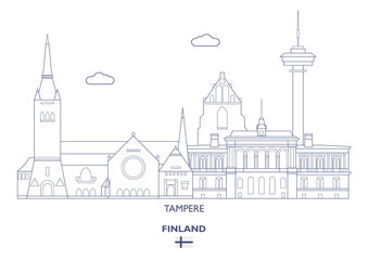 Fototapeta premium Tampere City Skyline, Finland