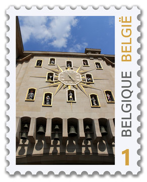 Timbre Belgique. Bruxelles. Carillon, mont des arts