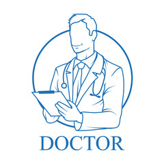 Doctor with stethoscope. Health Care. Young doctor in uniform. Medicine