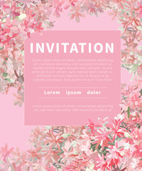 Fototapeta na wymiar flower invitation pastel pink