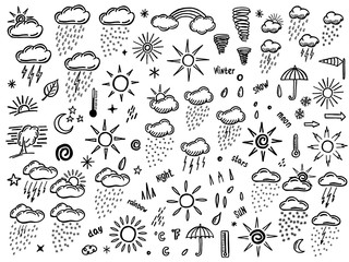 doodle set with weather element