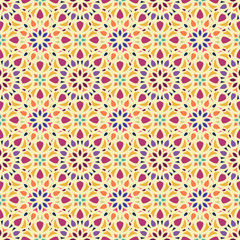 Vector Abstract multicolor Seamless Pattern. Vintage Geometric East Ornament Pattern. Islamic, Arabic, Indian, Boho Style.