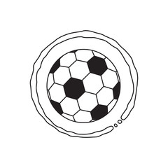 Fototapeta na wymiar soccer coffee stain sport thin line flat design icon vector illustration. Editable stroke