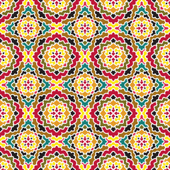 Vector Abstract Seamless Pattern. Vintage Geometric East Ornament Pattern. Boho Style.