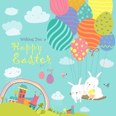 Easter bunnies and easter egg