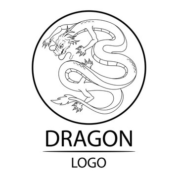 Dragon. Symbol of China. Traditional chinese Dragon. Chinese dragon logo.(Chinese Translation:Dragon)