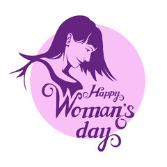 Happy Mother's day Lettering. Silhouette of a mother. Mother's day greeting card. Maternal love for Her Baby.