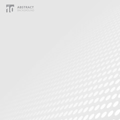 Abstract circle pattern white and gray color perspective background with copy space