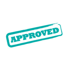 Rubber office stamp with the word approved