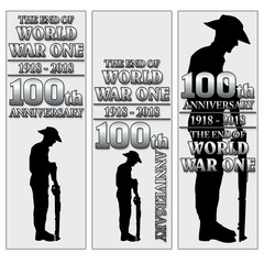 Australian, ANZAC - The end of World War One. 100th anniversay banner. 1918 - 2018. Original design.